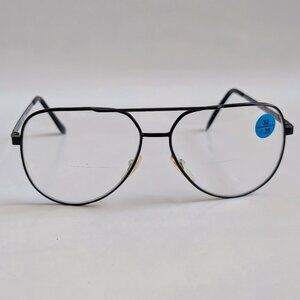 (NWT) Vintage 90's Aviator Metal Bi-Focal Reading Glasses (S. Black)
